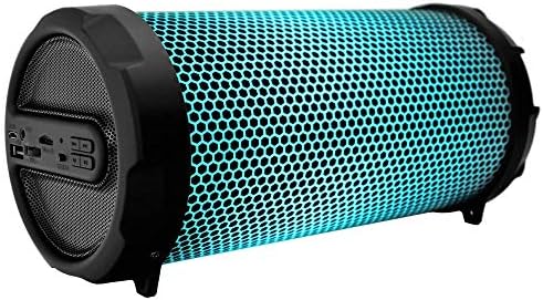 Led Bluetooth-високоговорител WOOZIK Rockit Go/S213, wireless boombox за помещения и на улицата с FM-радио, поддръжка на Micro SD карти, USB, AUX вход 3.5 мм, акумулаторна батерия, ремък за пътуване, идеално за партита!