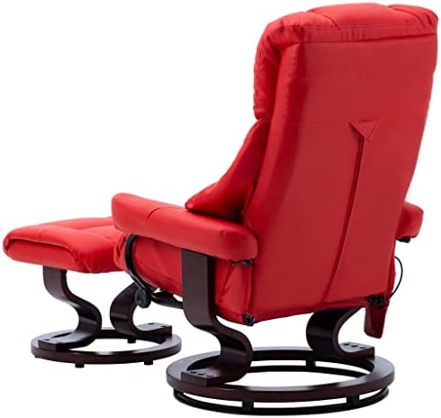 Масажен стол VidaXL с възможност за сгъване на облегалката от Червена Изкуствена кожа и дърво Гнутого