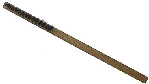 Японската Метална четка с дълга Тънка четка от Неръждаема Стомана 70 мм, с Дървена дръжка, за Полиране на PMC и Метални Орнаменти