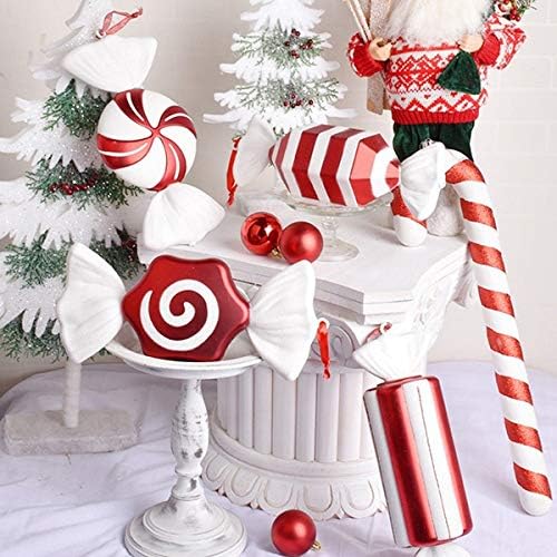 Оформление на сцената ШИПТ Подарък Декорация Висулка направи си САМ шоколадови Бонбони бяло и Червено Оформление сцена от бонбони Коледна украса (Цвят: Стил втори)