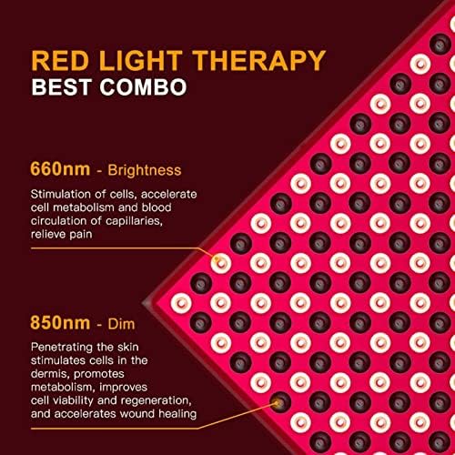 Уред за терапия на червена светлина Hyuduo, 45 W, анти-Стареене, 660 нм, 850 нм, Двоен Източник на Инфрачервена светлина, терапия с инфрачервени светлина с 225 светодиоди от 100 до 240 v, за домашна употреба за козметични