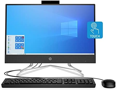 Най-новият настолен компютър HP 2022 с 22-инчов сензорен екран, FHD IPS Всичко в едно - Двуядрен процесор AMD Ryzen 3 3250U - 12 GB оперативна памет DDR4-256gb SSD устройство - DVD-RW Wi-Fi Bluetooth - Windows 10 Pro