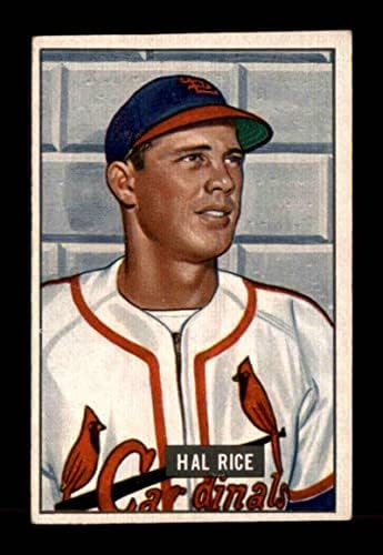 300 Хал Райс RC - Бейзболни картички Боумена 1951 г. съобщение (Звезда) С оценката EX + - Бейзболни картички начинаещ с надпис Slabbed