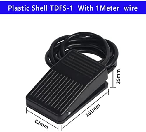 1БР Foot switch Пластмасова обвивка Foot Switch Миг управление на Електрически Педал Захранване SPDT TDFS-1 10A 250VAC (Цвят: тел 1 М)