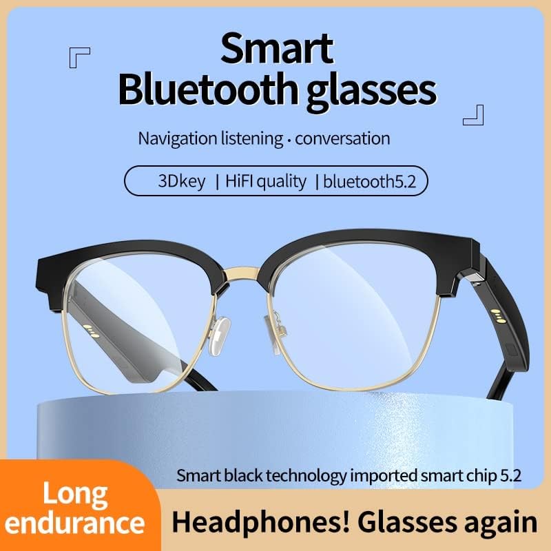 Bluetooth слушалка Bluetooth Слушалки безжични Smart Blu-точки Безжично Bluetooth 5.2 Безжични Слушалки Спортни Bluetooth слушалки, очила за улицата Слушалка за разговори със свободни ръце (цвят: анти-син на миг