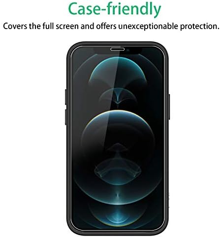 NEW'C [3 опаковки] е Предназначена за iPhone 12 Pro Max (6.7) Защитно фолио за екран от закалено стъкло, сверхпрочная, удобна за корпуса на