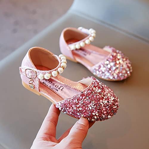 Сандали за момичета; Сандали за момичета; Обикновен детски обувки на Принцесата с украса във вид на кристали; Танцови обувки с Лък и Перли; Обувки; Сандали за момиче?