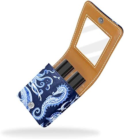 Чанта за червило на морско Конче и Русалки с Огледален Държач за Червило за Мини-козметични чанти за Чантата