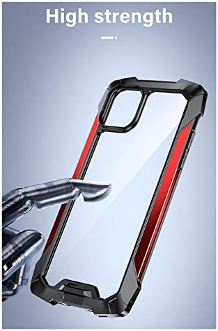 Калъф HAODEE военен клас, който е съвместим с iPhone 12, Съвместим с iPhone 12 Pro, Трайни калъфи за телефони, ударопрочная твърда делото със силикон броня (Цвят: червен)