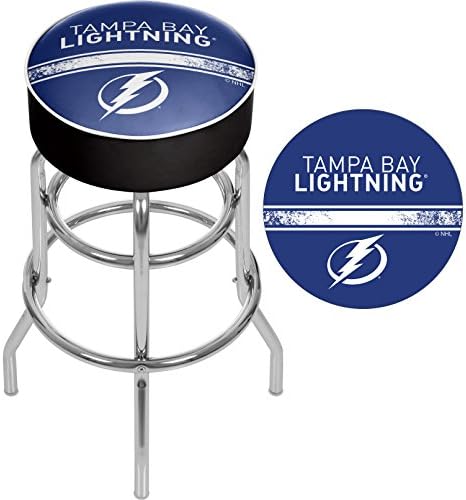 Търговска марка Gameroom NHL Tampa Bay Lightning Хромиран Бар стол с превръщането механизъм