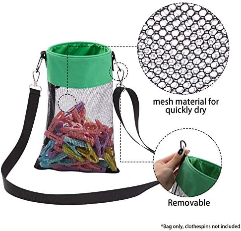 Mesh Bag-Прищепка AFUOWER с Куки, Подвесная Чанта-Прищепка за Дрехи с Държач за клечки за дрехи на съвсем малък (Зелен)
