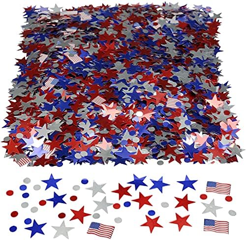 Конфети от Фолио Iconikal за масови Партии, Патриотични Звезди на САЩ, американски Знамена, 3000 броя