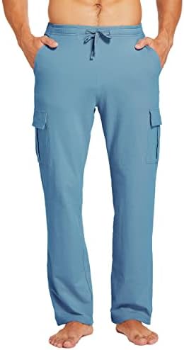 Willit, мъжки памучни панталони за йога, джоггеры-карго с отворен дъното, прави панталони за джогинг, всекидневни спортни панталони с джобове