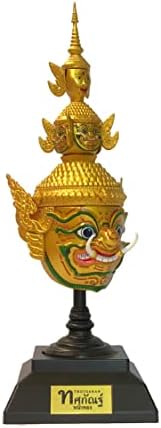 Специални Тайландски Скулптура Тоссакан Кхон Златна Маска За Лице Драматично Колекционерско Бижу