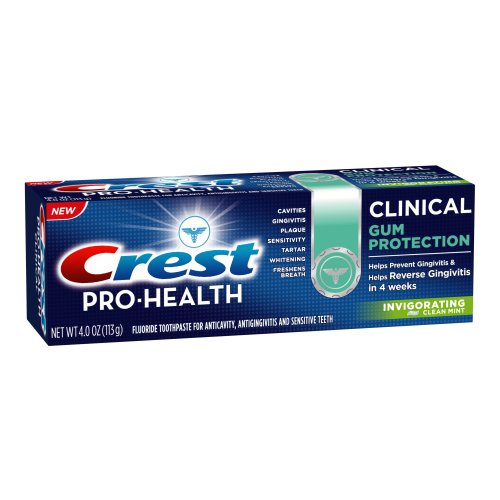 Паста за зъби Crest Pro-Health Clinical За защита на венците, Ободряваща, чиста, Мятная, 4 унция (опаковка от 2 броя)