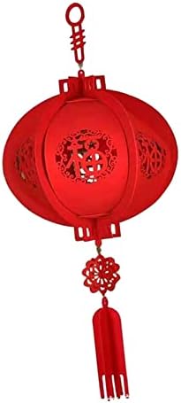MERIGLARE Войлочный Китайски Фенер 3D Пъзел Фенер Червен Фу Фенер на Късмет за Китайската Нова Година, празника на Сватбена Подвесное Украса, 30 см x 55 см