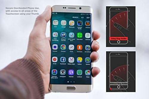 НАЙ-ГОЛЕМИЯТ притежател на безименния пръст за телефон, шкаф, огледален дръжка със завъртане на 360 градуса и поставка за крака, който е съвместим с всички смартфони, iPhone, Samsung Galaxy S Note, Z Fold, Flip, планшетами,