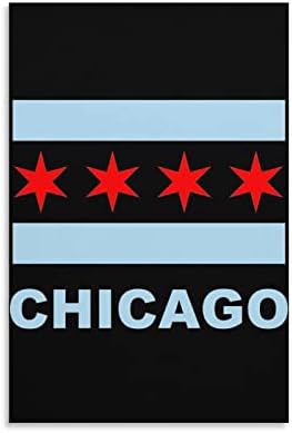 Флаг на щата Чикаго Печатна Картина на Стенно Изкуство, Съвременно Произведение, Вертикална Подвесная Картина за Декорация на Дома в Спалнята