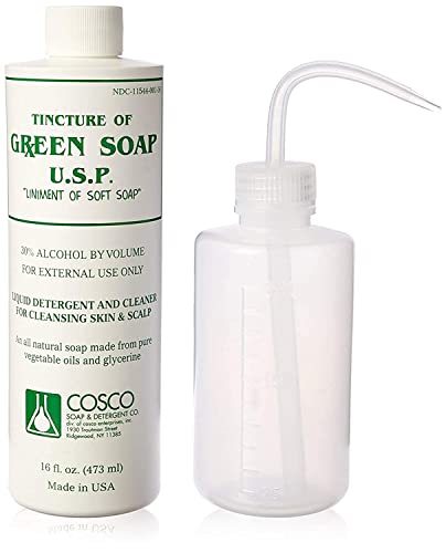 Зелена сапун Cosco 1 Литър + БУТИЛКА ЗА ВЪРТЕНЕ 8 грама