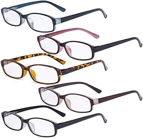 CessBlu Дамски Очила За четене, 5 Двойки Модни Очила за Четене с Пружинным тръба на шарнирна Връзка за Жени