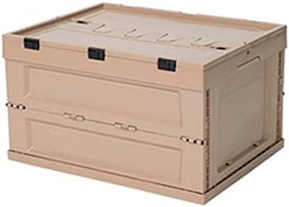 Сгъваеми кутии за съхранение Teerwere Сгъваеми кутии от Пластмасова Кошница за съхранение за дома (Цвят: кафяв размер: 53x41x30 см)