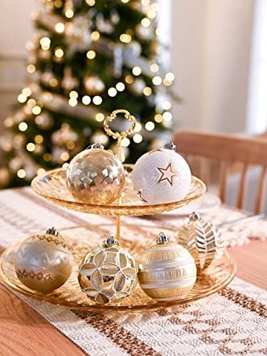 Комплект коледни бижута от бяло злато Severin Madelyn (3 предмет) на 16-каратные Украса за Коледните топки + 30-инчов Коледен венец + 9 фута Коледна гирлянда