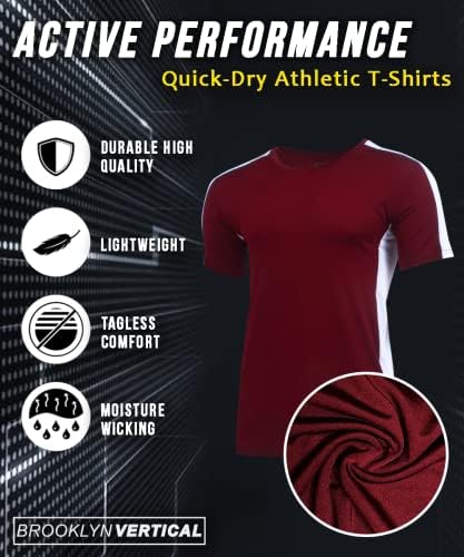 Мъжки t-shirt BROOKLYN VERTICAL от 5 опаковки с V-Образно деколте, Бързосъхнеща, Впитывающая влага, за активни спортни изяви