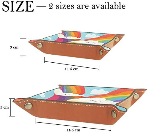 Мультяшное Облак, Цветна Дъга Син Организатор, Офис Тенис на Тава от Микрофибър, Практична Кутия за Съхранение Портмонета, Ключодържатели и Офис оборудване, 16x16 см