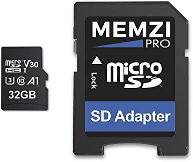 Карта памет MEMZI PRO 32gb Micro SDHC карта за екшън камери Campark X30, X20, ACT85, ACT76 - Високоскоростен клас 10 UHS-I U3 V30 100 MB/s Четене на 70 MB /s Запис на 4K 3D Запис с SD адаптер