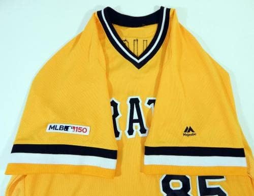 2019 Питсбърг Пайрэтс Дейв Джаусс 85 Използван в играта Жълта риза 1979 TBTC 150 P 8 - Използваните В играта тениски MLB