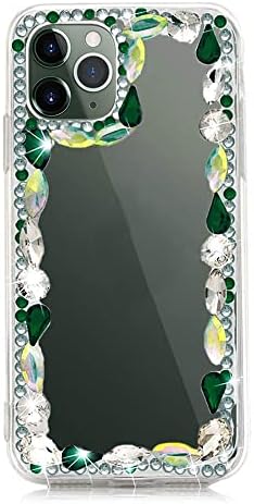 AS-Zeke Елегантен калъф за мобилен телефон Серия Кристал Frame Handmdae Дизайн, Съвместим с iPod touch 7-то поколение 4,0 инча 2019 - Зелен