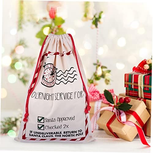 Tofficu Коледен Подаръчен Пакет Подарък Пакети за Коледни шоколадови Бонбони Въжени Чанти Чанта За Съхранение на Бельо Дантела Баща Лосове