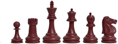 The House of Staunton - Набор от пластмасови шах от Рейкявик - Само на фигурата - 3,75 Цар Червено-бял