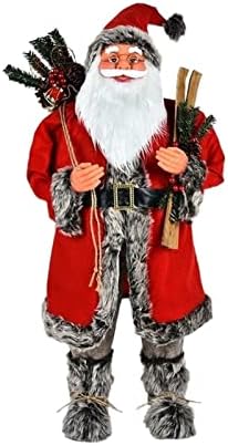 Коледна Украса PIFUDE, Кукла на Дядо Коледа, 90 см, Коледна Декорация за дома, Детски Коледни играчки, Подаръци вечерни аксесоари (Цвят: 90 см, Розово-Червено B)