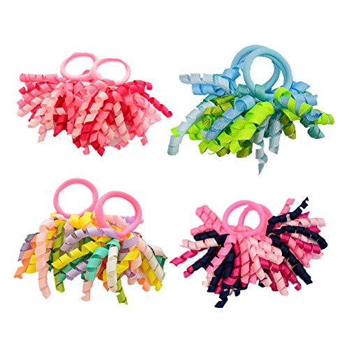 Комплект от 18 цветни шалчета-бантиков за коса Korker за момичета от бутик Color Mix