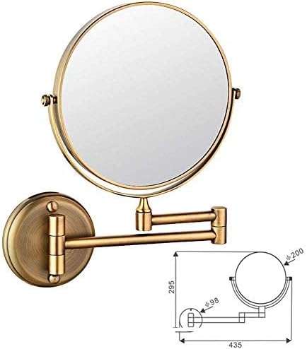 Огледало за грим ZAAHH, 8-инчов Двустранно Управляемият Стенно огледало, Нарастващото Складное Козметично огледало за гримиране в Банята да се Обръсне -3X/1X Увеличение с сверлением (Цвят: 3)