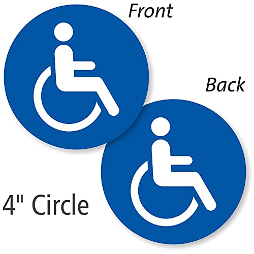 SmartSign Символ за достъп за хора с увреждания Двустранен Стикер на Стъклена врата | 6 през Цялата Полиестер