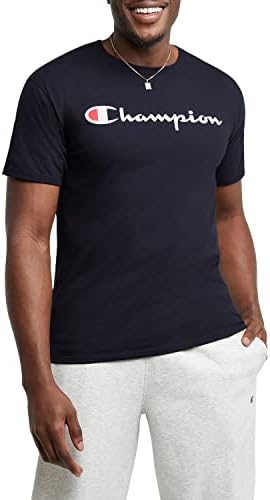 Мъжки t-shirt Champion, Памучен Мъжка тениска с кръгло деколте в средна категория, тениска за мъже (обл. Или Големите и най-Високата)