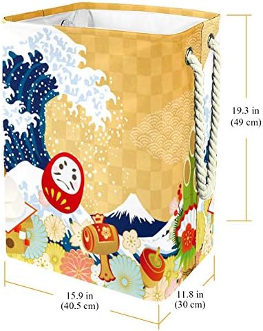 Inhomer Японската Коледна Картичка 300D Оксфорд PVC, Водоустойчив Кошница За Дрехи, Голяма Кошница за Дрехи за Одеяла Дрехи Играчки в Спалнята