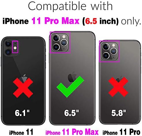 Asuwish е Съвместим с iPhone 11 Pro Max 6,5 Чанта-портфейл От Закалено Стъкло, Защитно Фолио За екрана, Кожена флип-надолу Капака с Цип Държач за карти, Чиния, Аксесоари за iPhone11 11pro Promax i XI Plus, Женски, Мъжки,