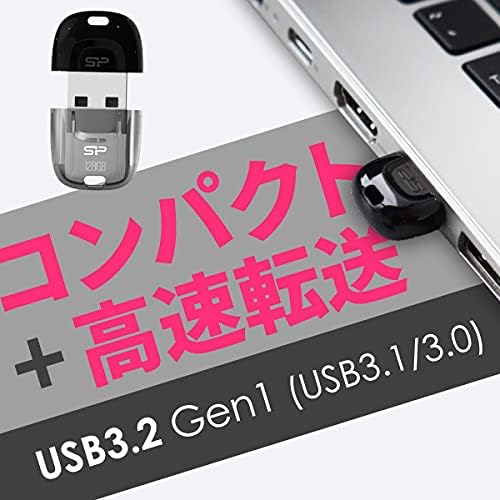 USB памет Silicone Power J09 SP128GBUF3J09V1K, 128 GB, USB, 3.2, Gen1 (USB 3.1 / 3.0 / 2.0 Съвместим), Малка, Водоустойчив, Прахоустойчив, Удароустойчив, Съвместим с Mac