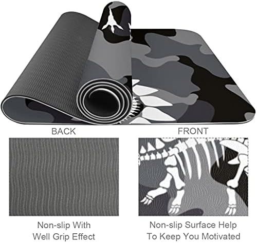 Камуфляжный килимче за йога Siebzeh Динозавър Bone Military Премиум-клас, в екологично Чист Гумена подложка за здраве и фитнес, Нескользящий мат за всички видове упражнения, йога и пилатес (72 x 24x 6 мм)