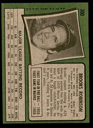 1971 Topps 300 Брукс Робинсън Балтимор Ориълс (Бейзболна картичка) Ню Йорк / MT Orioles
