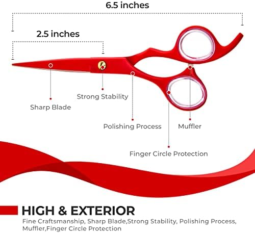 Професионални ножици за подстригване и филировки коса SURGEN - 6,5-инчов ножици с остър нож - Острие премиум-клас от неръждаема стомана за фризьорски услуги, подстригва?