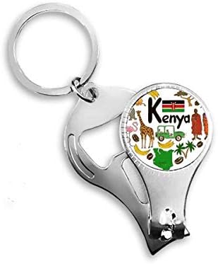Кения Любов Сърцето Пейзаж На Национален Флаг Ножица За Нокти Халка Ключодържател Отварачка За Бутилки Машина За Рязане
