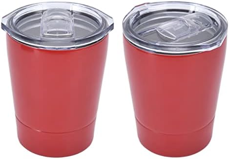Чаша от неръждаема стомана TOPINCN, вакуумни чаша от неръждаема стомана с обем 260 мл за кафе напитка milk red