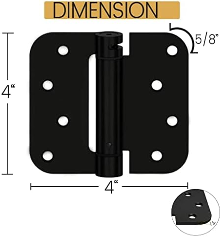 2 Опаковки Матов черен пружина врати на панти с размер 4 X 4 инча (АВТОМАТИЧНО затваряне), в комплекта са включени винтове и фитинги