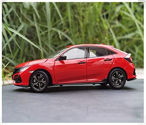 Мащабна модел автомобил 1:18 за Honda Civic Хетчбек 2020 Модел на колата от сплав За леене под налягане, Мащабна Готови за Украса на автомобила, се Събират Превозни средства (Цвят: червен)