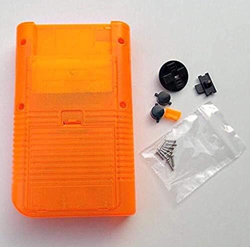 Комплект калъфи с пълен корпус и Бутони, Водещ накладки за Gameboy Classic GB DMG-01, Сервизна детайл (Прозрачно оранжев)