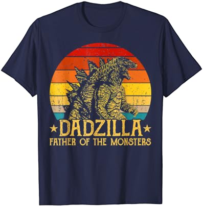 Мъжки t-shirt Dadzilla Father Of The Monsters в стил Ретро със Залеза